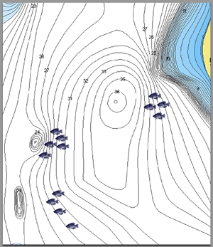 image of crappie location on northern minnesota lake