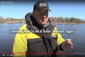 image links to video about jig fishing for walleyes