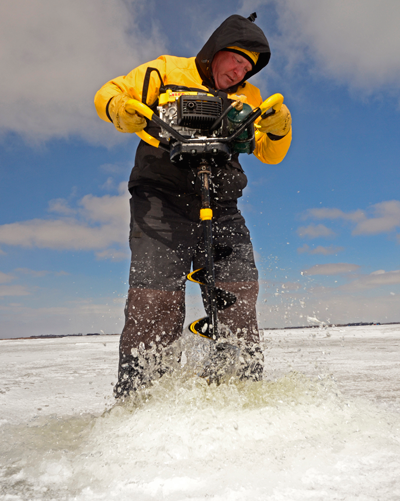 LONGRUN Ice Auger, Ice Augers for Ice Fishing, Power Auger Drill