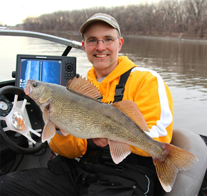 image of Jason Halfen with big walleye