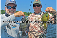 image of joel and greg clusiau with huge bluegills