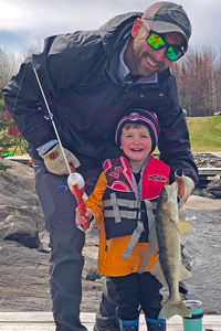 image of Des Yeager with his first walleye