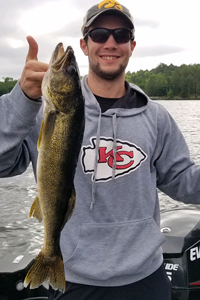 image of angler with nice kabetogama walleye