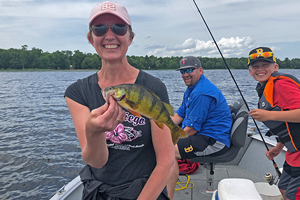 image of woman with big perch