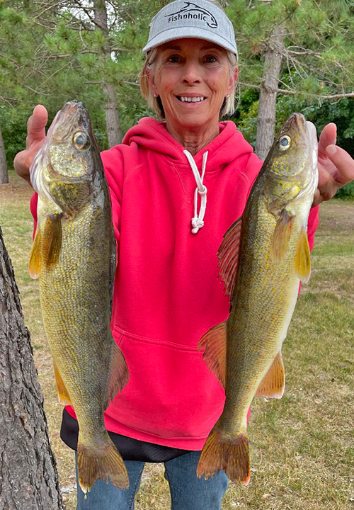 image of Diane Eberhardt with nice walleyes