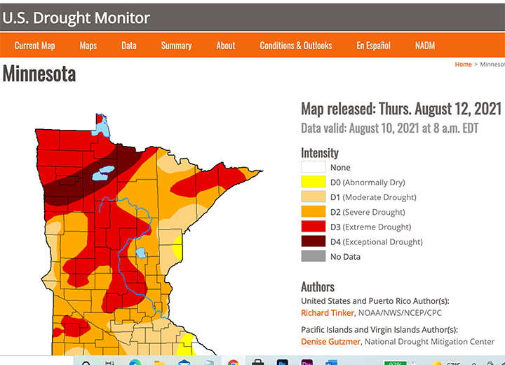 image of Drought Monitor Map tht links to the U.S. Drought Monitor Website