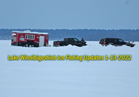 image of High Banks Resort plow truck opening up an ice fishing spot for weekend customers