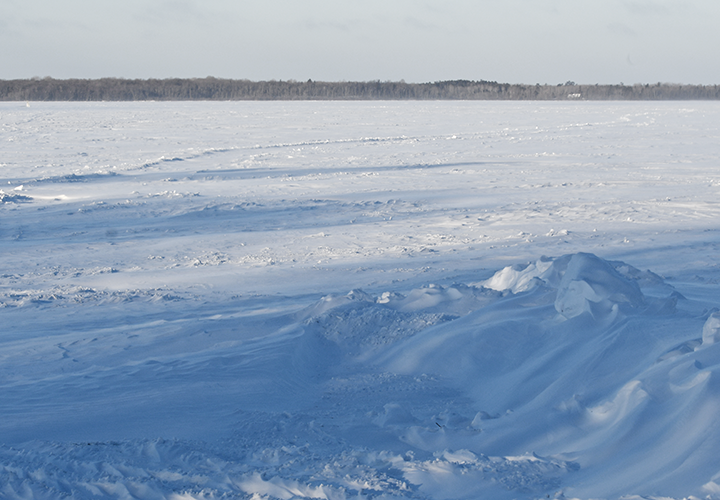 image of ice conditions on Round Lake near MAX Minnesota