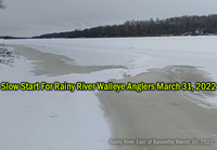 image of ice conditions at the Rainy River east of Baudette Minnesota