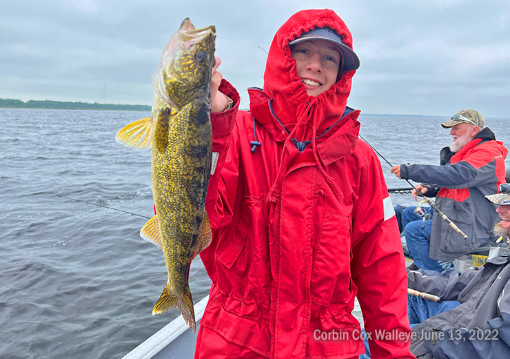 image of Corbin Cox holding nice walleye