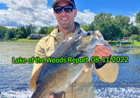 image of angler holding giant smallmouth bass caughton the rainy river