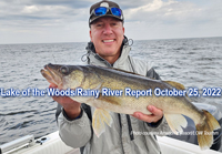 image of angler holding bi walleye caught on lake of the woods
