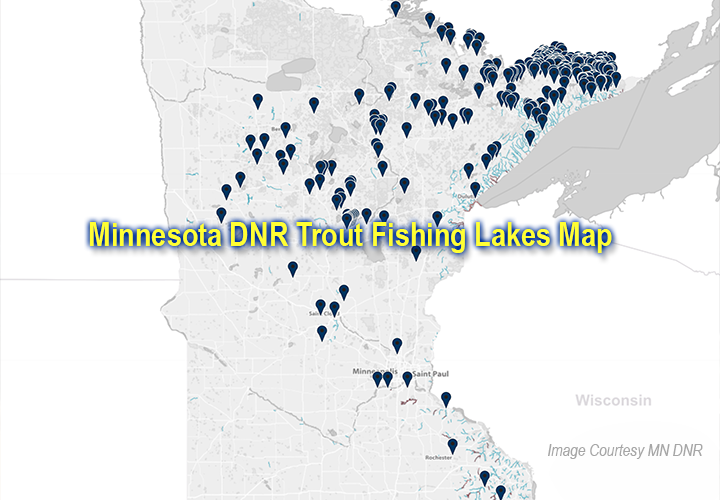 image links to interactive map of Minnesota trout fishing lakes
