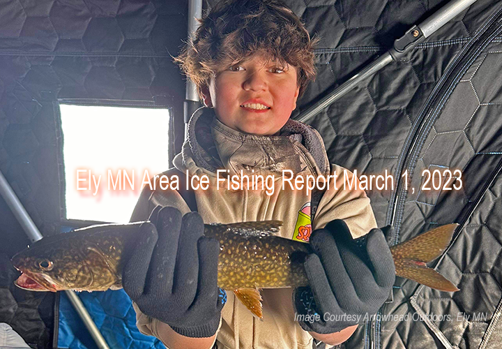image links to ice fishing report from the Ely Minnesota region