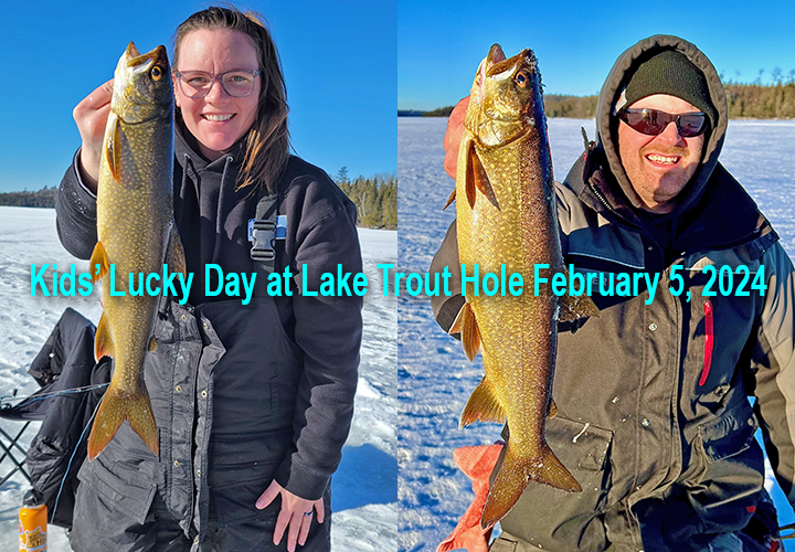 image links to ice fishing report from the Grand Marais area
