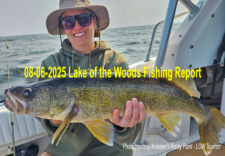 image links to fishing report from the Lake of the Woods tourism agency