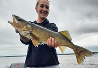image of Isla Namilton with Big walleye caught while staying at the Sandy Lake Recreation Area campground