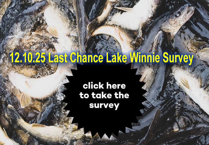 image links to publi input survey for Lake Winnie and Cutfoot Sioux fisheries management plan