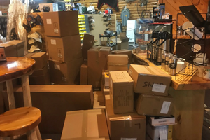 image of boxes stacked up at KAB Outdoors