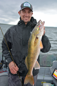 image of jonah blood with big walleye