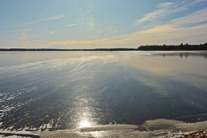 image of woman lake