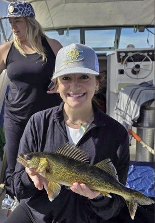 imge of women walleye fishing on a Lake of the Woods charter trip
