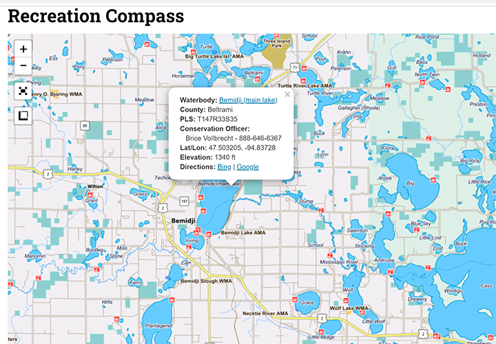 image links to Minnesota DNR Recreation Compass