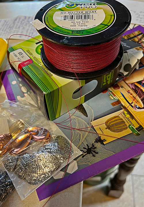 image of Jeff Sundin's spinner tying components