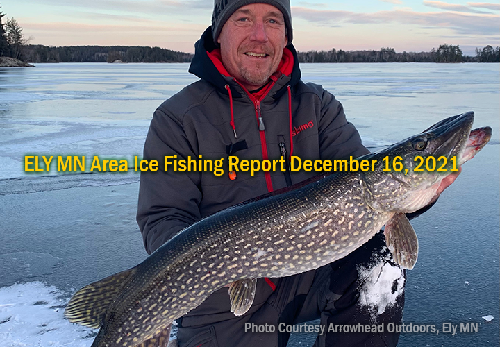 image links to ice fishing report from the Ely MN area