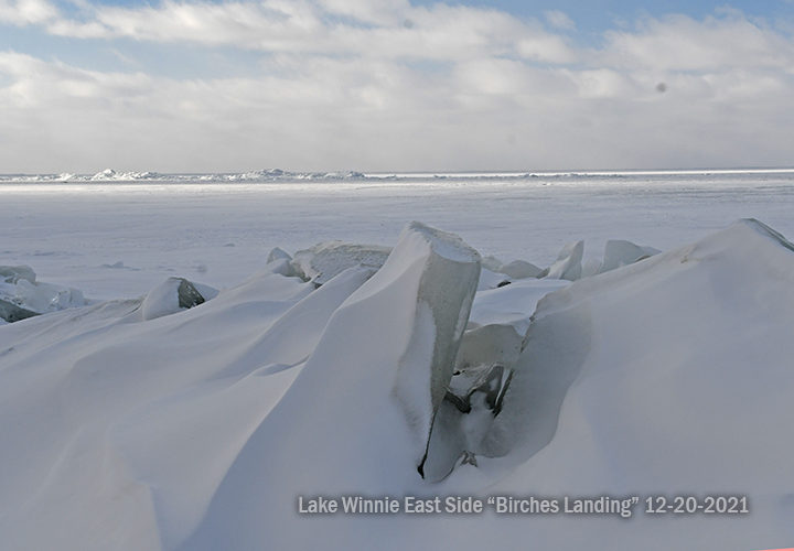 File image of ice conditions at the birches landing on Lake Winnie