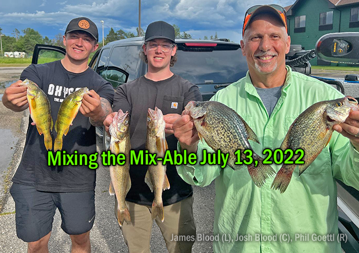 image links to fishing report by Jeff Sundin about mixed bag trolling pattern for walleye, perch and crappie
