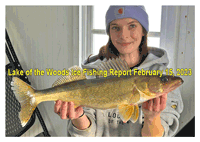 image of woman holding big walleye caught on Lake of the Woods