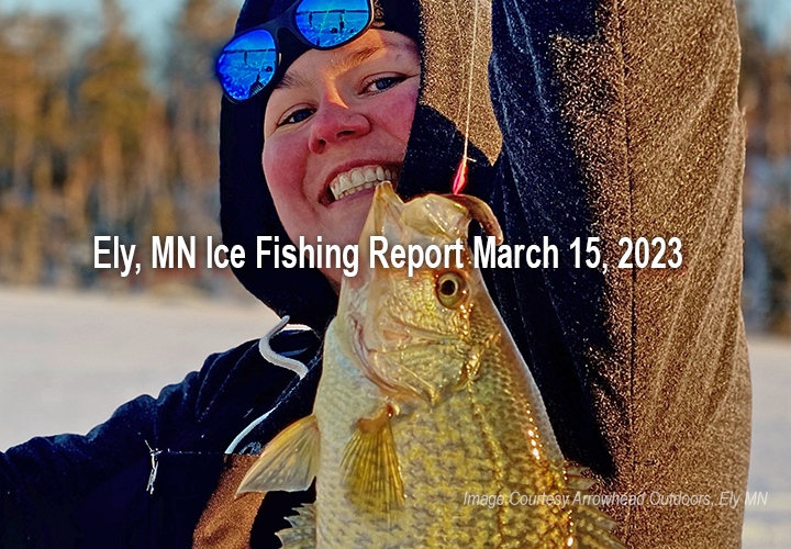 image links to ice fishing report from the Ely Minnesota region