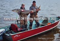 image links to fishing report from the Rainy River