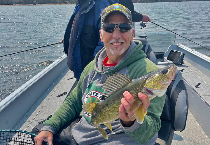 image of Phil Goettl with nice walleye caught on Upper Red Lake 
