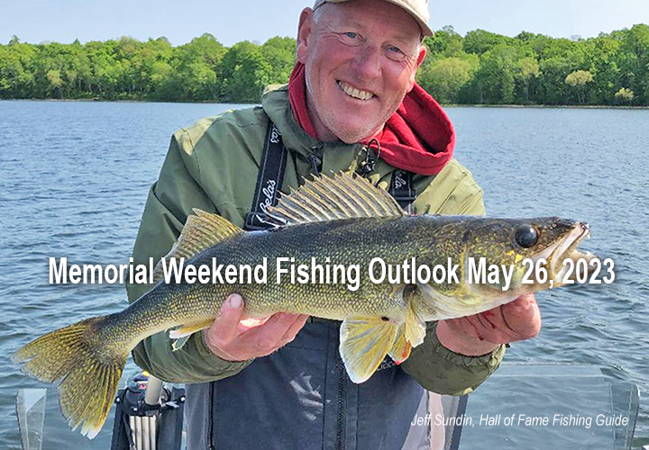 image of Jeff Sundin holding large walleye caught on Lake Winnibigoshish