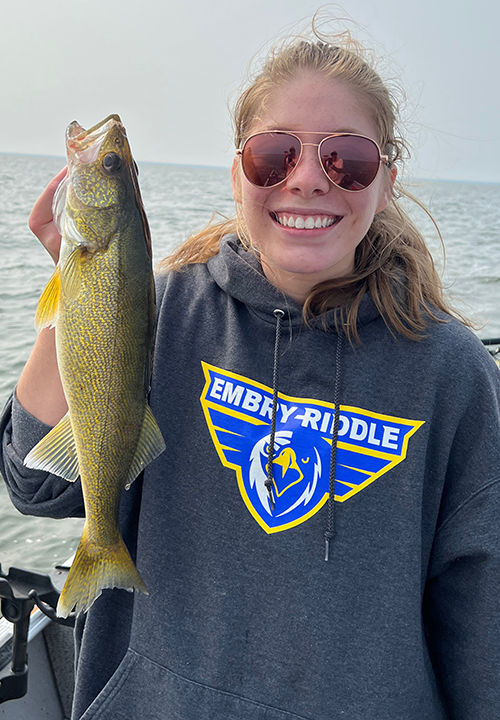 image of Grace with nice walleye from Upper Red Lake
