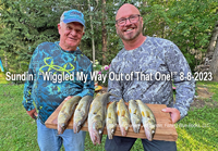 image of gary and patrick patterson with walleyes caught near grand rapids