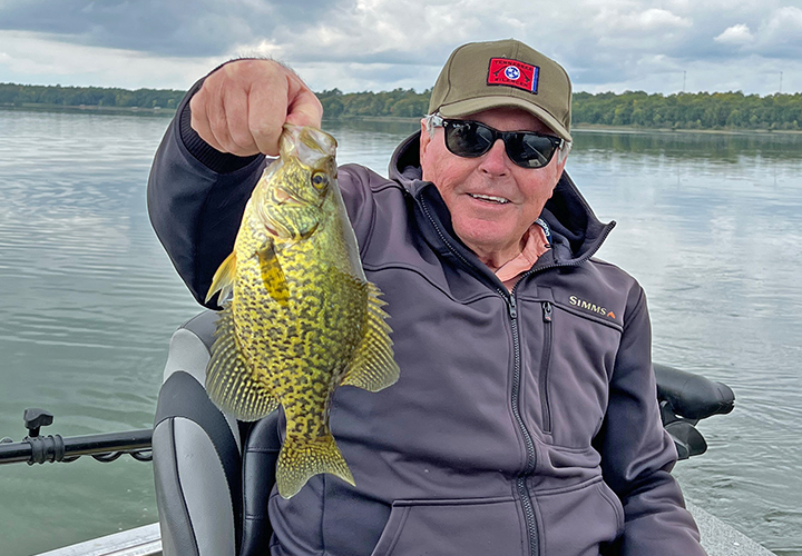 image of Dick Williams with big crappie caught near Deer River Minnesota