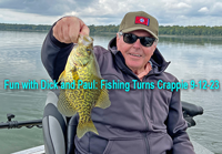 image of Dick Williams with big crappie caught near Deer River Minnesota