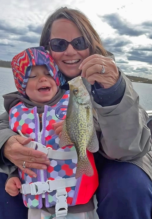 image of Susan Sundin and Charlotte Ray crappie fishing 
