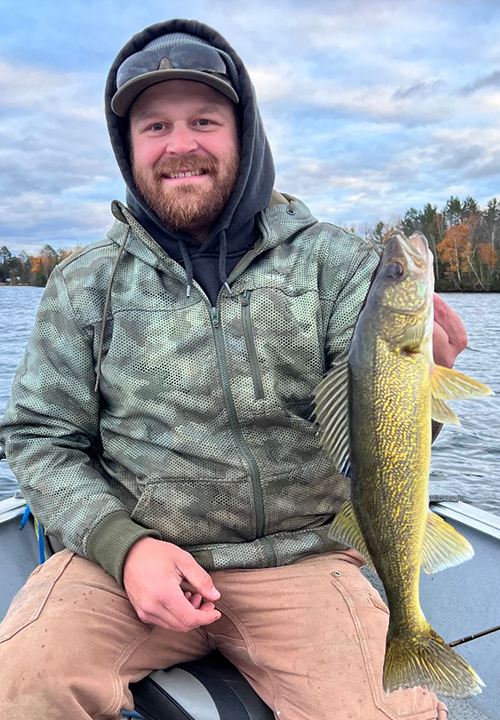 image of Pat Everson holding nice walleye caught near Grand Rapids MN