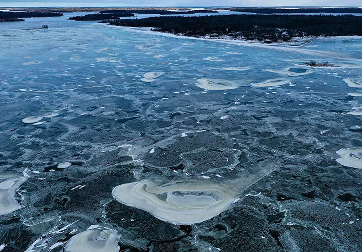 image of ice conditions at the northwest angle on lake of the woods