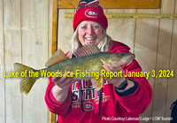 image of ice angler with nice walleye caught on lake of the woods