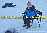 image links to ice fishing report from the Longville MN area