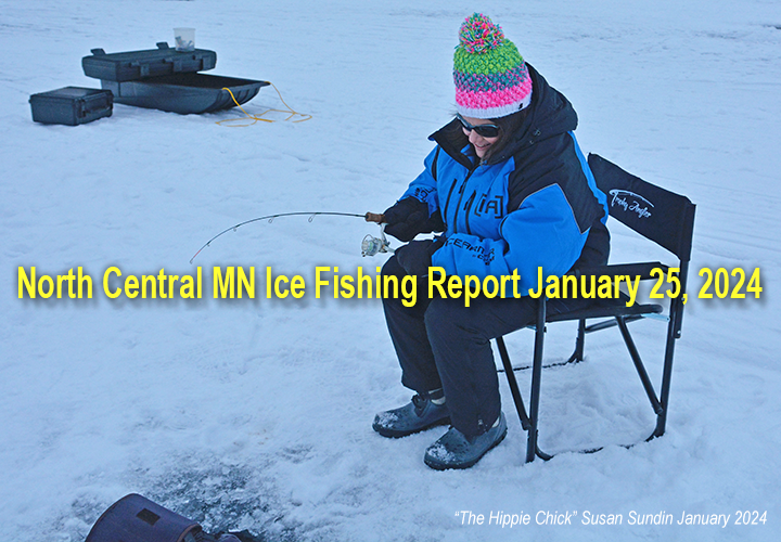 image links to ice fishing report from the Longville Minnesota region