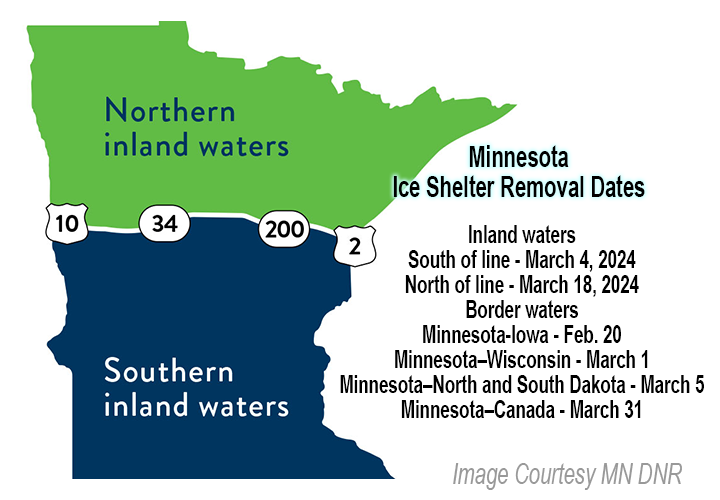 image links to article about Minnesota's ice fishing shelter removal dates