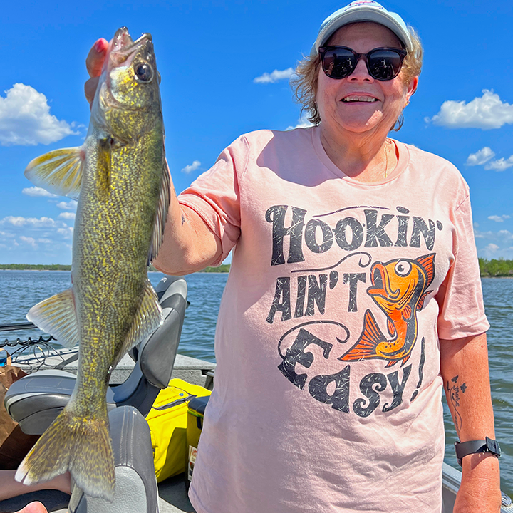 image of Joyce Damon with big walleye