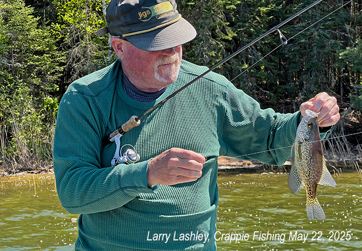 Image of larry lashley with nice crappie he caught near grand rapids minnesota