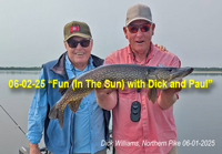 image of Dick Williams with large northern pike he caught near Deer River Minnesota